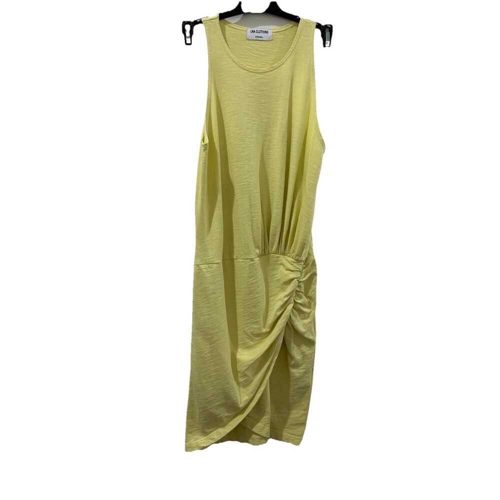 LNA Womens Size XS Dress Yellow Sleeveless Round Neck Pullover 100% Cotton